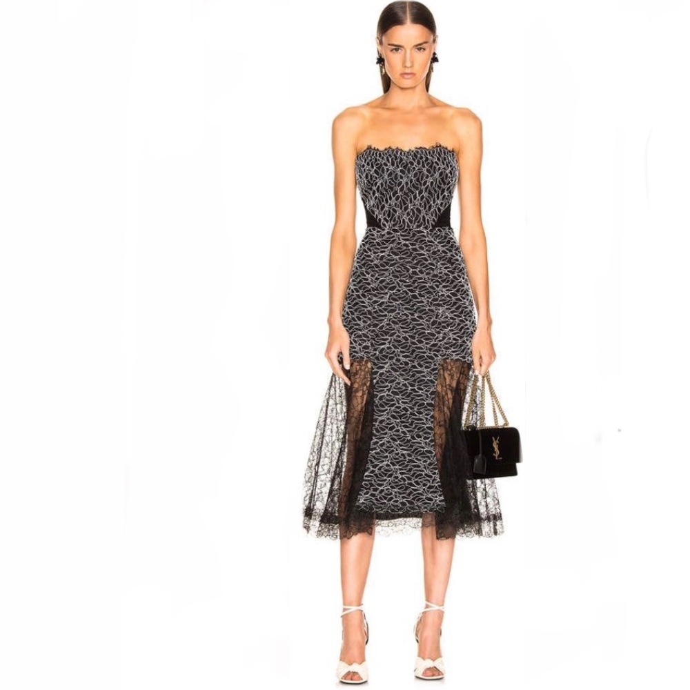 Alexis Black and White Midi Dress